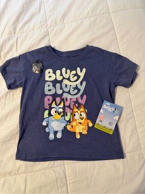 Lucy Navy Blue Kids Graphic Tee with White Logo